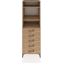 Kronos Dolap 3 Raflı 5 Çekmeceli 60x59x182 Çam-çam Çam