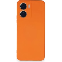 Muratech Newface Vivo Y16 Kılıf Nano İçi Kadife Silikon - Turuncu