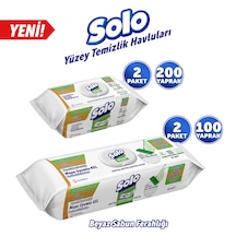 Solo Yüzey Temizleme Mendili Beyaz Sabun Set 4lü 300 Yaprak