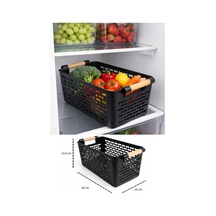 İndecor Houseware 2 Adet Çok Amaçlı Plastik Tutacaklı Organizer Sepet Dolap İçi Çekmece Düzenleyici - Siyah