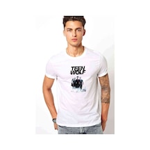 Teen Wolf Android Baskılı Beyaz Erkek Tshirt