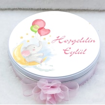 Ayda Fil Baskılı Metal Kutuda Bebek Çikolatası Uv Baskılı Madlen