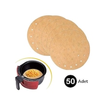 Sylar 50 Adet Air Fryer Pişirme Kağıdı Tek Kullanımlık Gıda Pişirme Kağıdı Delikli Yuvarlak Model
