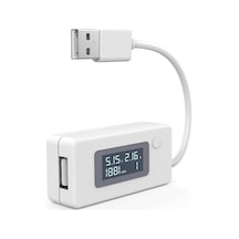 Beyaz Cep Telefonu Şarj Test Kontrol Cihazı Pil Durumu Kapasite Akımı Usb Çıkışı Ölçüm