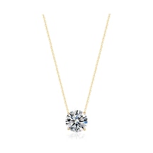 Cosar Silver 925 Ayar Zirkon Taşlı Yuvarlak Desenli Kolye Gold