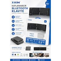 iPad Pro 13 İnç M4 2024 Uyumlu Bluetooth Mini Klavye Katlanabilir Kompakt Kablosuz
