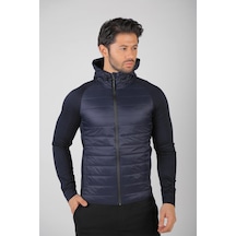Maraton Sportswear Slimfit Erkek Kapşonlu Uzun Kol Basic Lacivert Ceket 17425 Lacivert