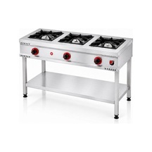 Silverinox Doğalgazlı Taban Raflı 3 Gözlü Ocak