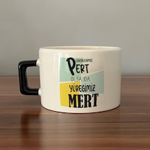 Ciğerlerimiz Pert Olsa Da Yüreğimiz Mert Baskılı Siyah Kulplu C Fincan