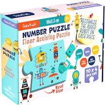 DoerKids Baby Puzzle Dev Sayılar Puzzle Jumbo Yer Puzzle Robotik Sayılar Öğrenme 40 Parça