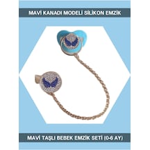 Sahi Aksesuar Melek Kanadı Modeli Emzik Zinciri Seti Bezyı360 Mavi