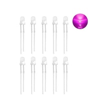 3mm Şeffaf Pembe Led Paketi - 10 Adet