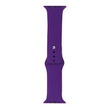 Apple Watch Uyumlu 7 45mm Band Serisi Klasik Kordon Silikon Strap Kayış - Derin Mor