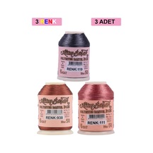 3 Adet Altınbaşak Oya Ve Dantel İpi 20 Gr - Royaleks - No: 938 - 111 - 119 Çok Renkli