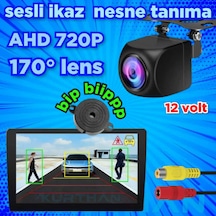Nesne Tanıma Sesli İkaz Buzzer 170'' Açılı Park Kamerası 12 V