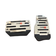 Universal Otomatik Metal Pedal Seti 2 Parça Krom Siyah