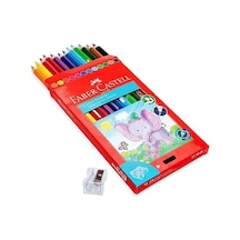Faber-castell Jumbo Boya Kalemi, 12 Renk, Kalın Gövde Ve Uç, Kırılmaya Dirençli Özel Yapıştırma Sistemi, Kolay Açılır, Çocuklar İçin Güvenli 124-Pembe
