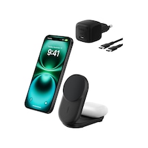 Belkin Wız039kqbk Ultracharge 2-in-1 Katlanabilir Qi2 25w Magsafe Uyumlu Kablosuz Şarj Standı - Siyah Belkin Wız039kqbk Ultracharge 2-in-1 Katlanabilir Qi2 25w Magsafe Uyumlu Kablosuz Şarj Standı - Siyah