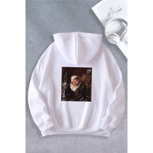 Nevermind Unisex Kadın Erkek Why Baskılı Oversize Sweatshirt Beyaz
