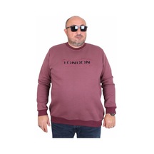 Moc Grande Mocgrande Erkek Büyük Beden Sıfır Yaka 3ip Sweat London 24208 Eflatun Eflatun