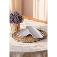 Keramika Beyaz Pergamon Kayık Tabak 26 Cm 2 Adet 006