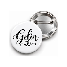 Gelin Kalp Motifli - 58mm Rozet Çok Renkli