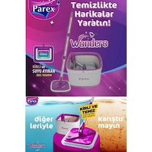 Parex Wondero +2 Yedek Moplu Bezli Temiz Su Ile Kirli Su Ile Ayıran Otomatik Temizlik Seti