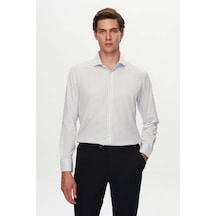D'S Damat Ds Damat Slim Fit Beyaz Çizgi Desenli Gömlek 2hf0237731851 Beyaz