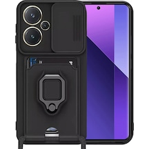 Ilkeshop Newface Xiaomi Redmi Note 13 Pro Plus Kılıf Zuma Kartvizitli Yüzüklü Silikon - Siyah