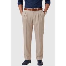 Deep Sea Deepsea Krem Baggy Fit Pileli Kumaş Pantolon Likralı, Beli Lastikli Rahat Kesim Erkek Pantolon 2600920