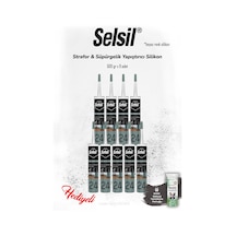 Selsil 9'lu Beyaz Renk Süpürgelik Yapıştırıcı Silikon Ve Rosıe