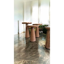 Kahverengi Mantar Model 3'lü Ahşap Sehpa Minimal Yan Sehpa