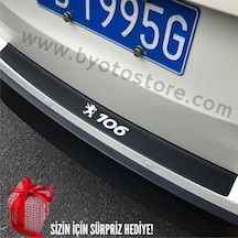 Peugeot 106 Için Karbon Arka Tampon Koruma Sticker