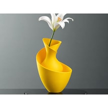 3d Baskı Bold Vazo - Akışkan Formlu Dekoratif Vazo-sarı Diğer