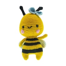Amigurumi Arı Figür 14 Cm El Yapımı Pamuk İp Örgü Dekoratif Obje