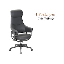 Casella Sue Döşemeli Yönetici Koltuğu Ofi S Koltuğu Ergonomik, Şık Ve Fonksiyonel Sue 02 Siyah - Suni Deri