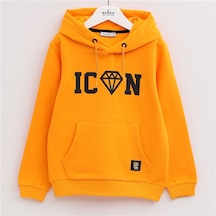 Wanex Erkek Çocuk Uzun Kol Kalın Kapüşonlu Sweatshirt - 15401 Bordo