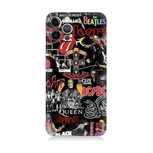 Apple Uyumlu iPhone 12 Pro Metal Müzik Grup Sembolleri Desenli Silikon Kılıf