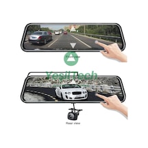 Exvol Aynalı 10 Inch Full Dokunmatik Araç İçi Yol Kayıt Kamera + Park Kamerası