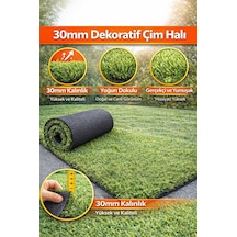 30mm Dekoratif Çim Halı Doğal Görünüm, Konforlu Kullanım 200 x 350