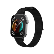 Huawei Watch Fit 5 İçin Kordon Hasırlı Woven Sport Loop Siyah Watch Fit 5 İle Uyumlu Kordon - Siyah Çok Renkli