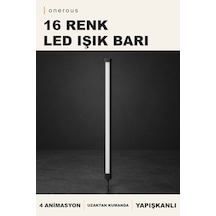 Onerous 16 Renk Led Led Işık, Kumandalı, Yapışkanlı, 4 Animasyon Çok Renkli