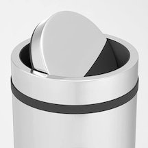 Premium Serisi Pratik Döner Kapaklı 32 Litre Mutfak/banyo Çöp Kovası Paslanmaz Krom, 32l Belirtilmemiş