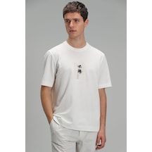 Lufian Erkek Bart Modern Grafik T-Shirt 111020153 Beyaz