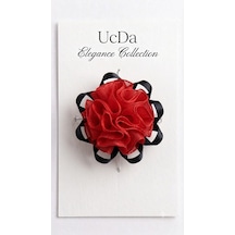 Uc&da Yıldız Serisi Lastik Toka 7x6 Cm Kırmızı - Siyah