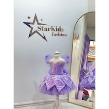 Star Kids Fashion Kız Çocuk Mor Tinker Bell Kostümü, Kız Çocuk Peri Kostümü, Kanatlar Hediyedir
