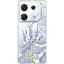 İnfinix Gt 20 Pro Uyumlu Lavanta Çiçek Tasarımlı Baskılı Silikon Kılıf Renkli