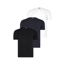 Üçlü Set T8569 Dewberry Bisiklet Yaka Erkek T-shırt-siyah-beyaz-lacivert