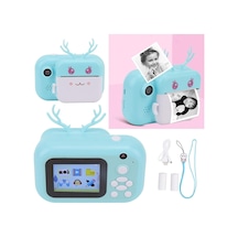 Anlık Termal Yazıcılı Dijital Çocuk Kamerası Geyikli 2.4 İnç Hd Photo Printer Camera Pembe