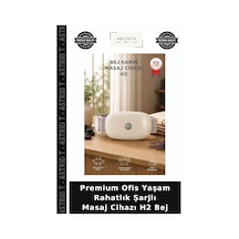 Premium Ofis Yaşam Rahatlık Şarjlı Masaj Cihazı H2 Bej